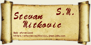 Stevan Mitković vizit kartica